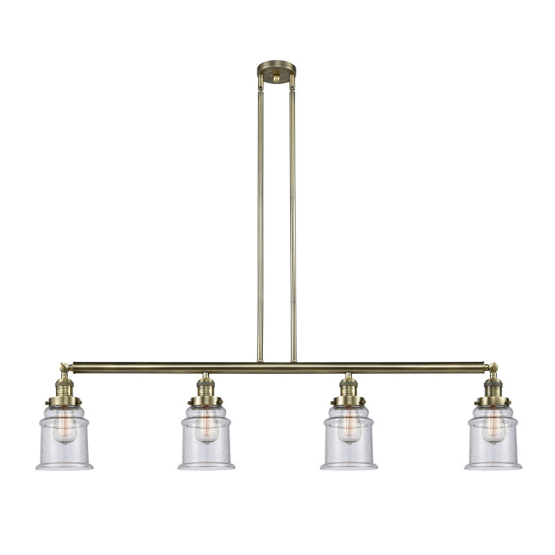 Galaviz 4 - Light Kitchen Island Pendant, Clear, Polished Nickel, No Bulb Included