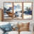 Toile avec cadre flottant brun