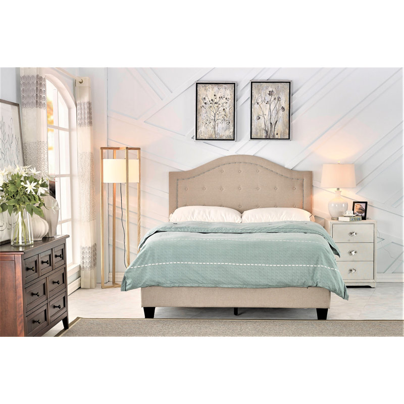 Minhquan Upholstered Standard Bed, Gray, Full