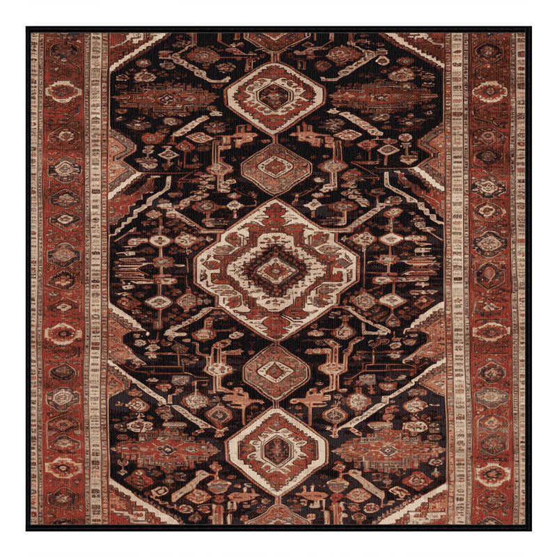 Tapis brun lavable à la machine, Carré 4 pi