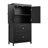 Black MDF Bathroom Storage Cabinet With 2 Doors, Drawers, And Adjustable Shelf | Gift Idea-1106554116