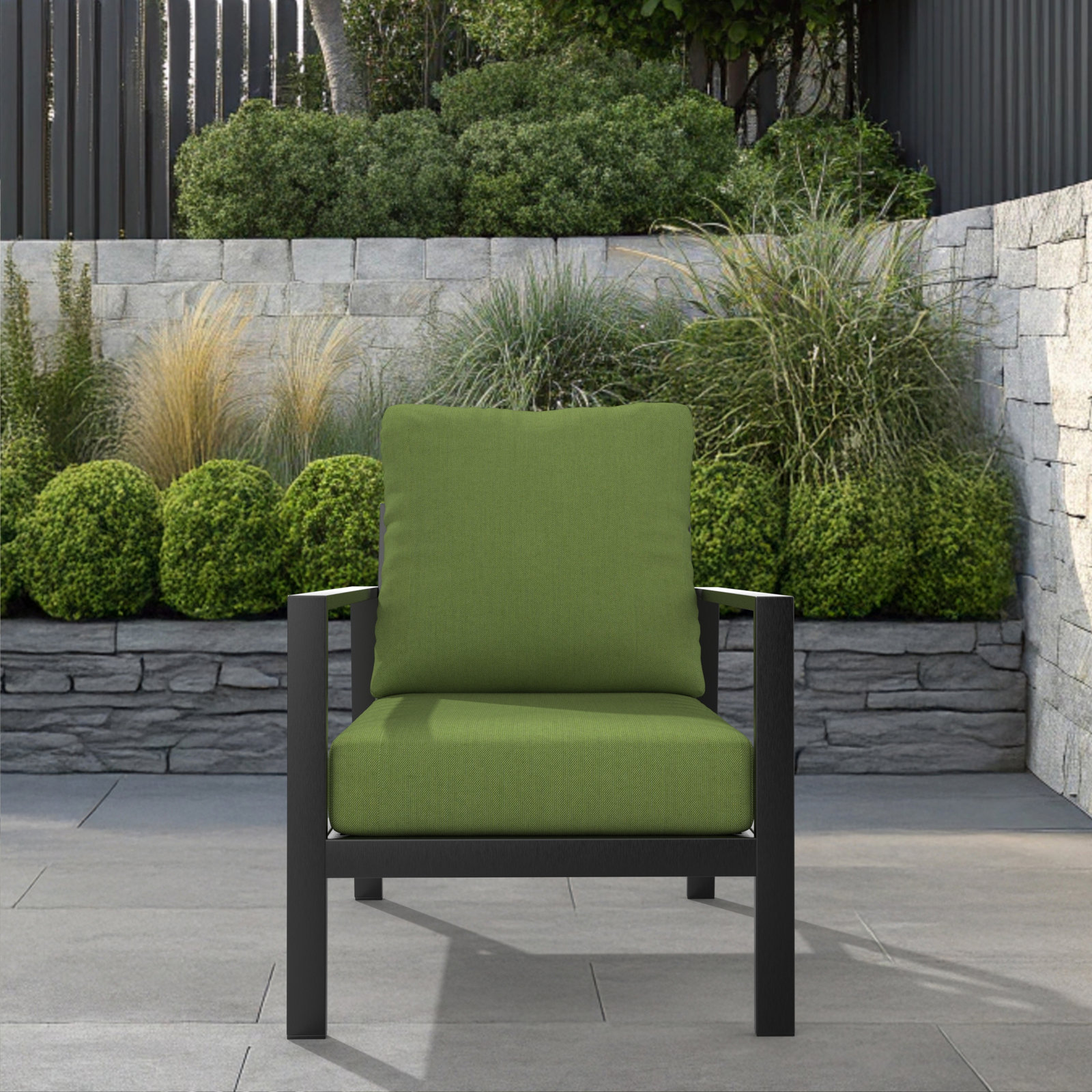 Amala 22" Sunbrella® Seat and Back Cushion, Spectrum Cilantro Sunbrella® Plainweave