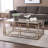 44" Champagne And Metal Rectangular Coffee Table