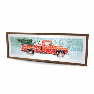 «Christmas Tree Truck - Green Holiday», reproduction encadrée