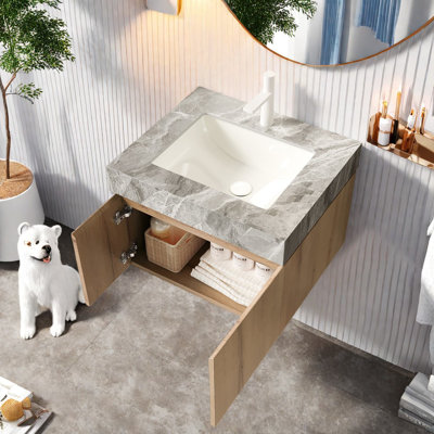 Armoire de meuble-lavabo flottant avec évier 24 po