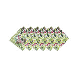 Tyson Pines Botanical Reversible Green Watercolor 20" X 20" Machine Washable Dinner Cloth Napkin Set Of 6