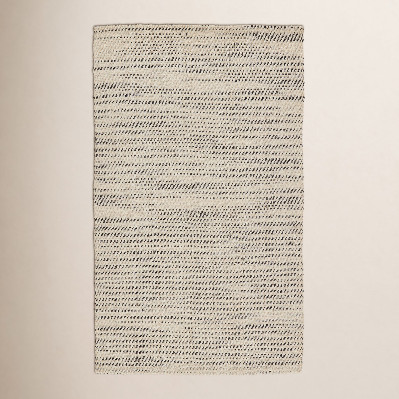 Owen White Black Hand-Woven Striped Jute Rug, Runner 3' x 10'