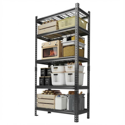 Heavy Duty 5-Tier Metal Shelving Unit, 2200 Lbs Capacity, Adjustable Storage Shelves for Garage, Warehouse, Basement, Kitchen, Pantry (36"w x 16"d x 72"h)