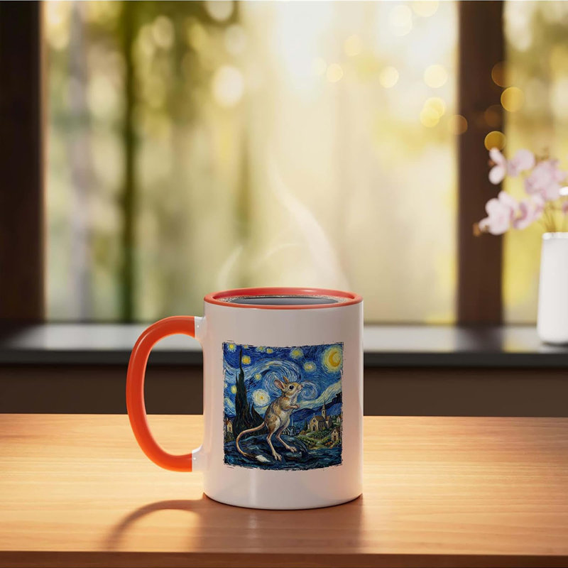 Handmade Ceramic Porcelain Coffee Mug Teacup and Saucer, Orange