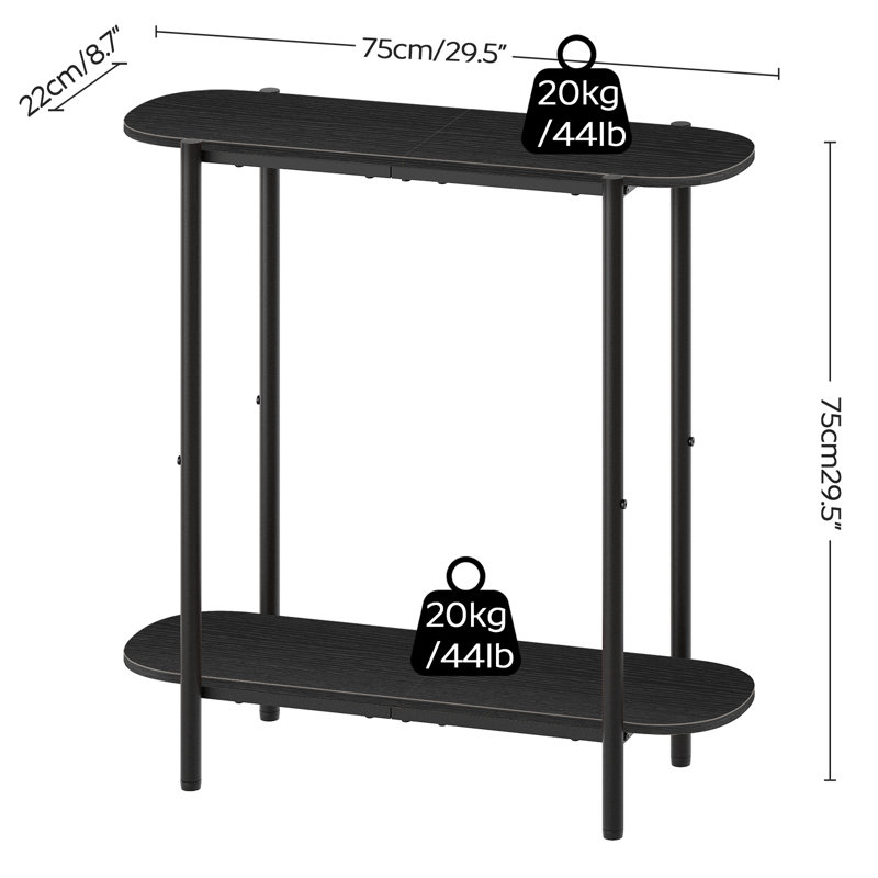 Illona 29.5" Small Console Table, Black