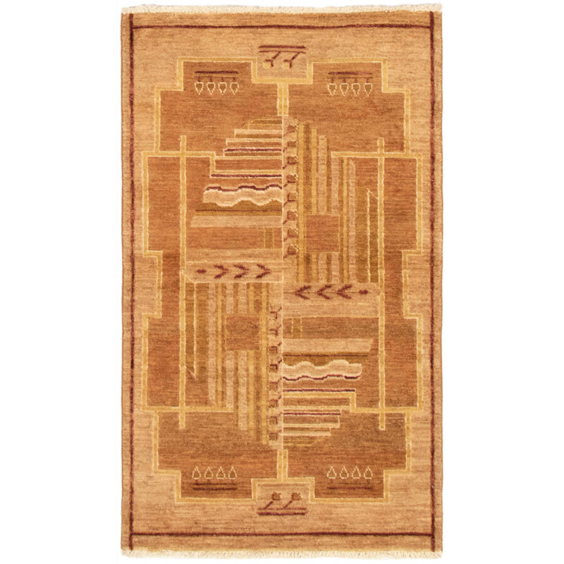 Tapis unique en laine noué à la main 3 pi 1 po x 5 pi 3 po Ziegler Pillager