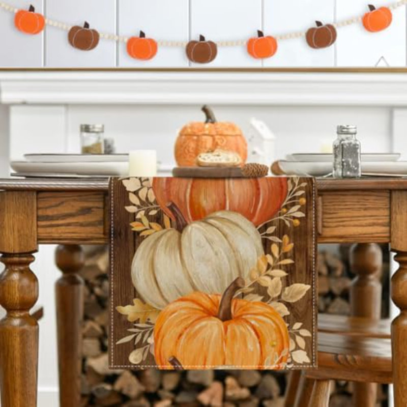 Chemin de table d'automne 13 x 108 pouces Orange