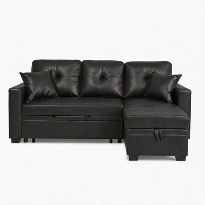 71" Reversible Sleeper Sectional with Pull-Out Bed & Storage