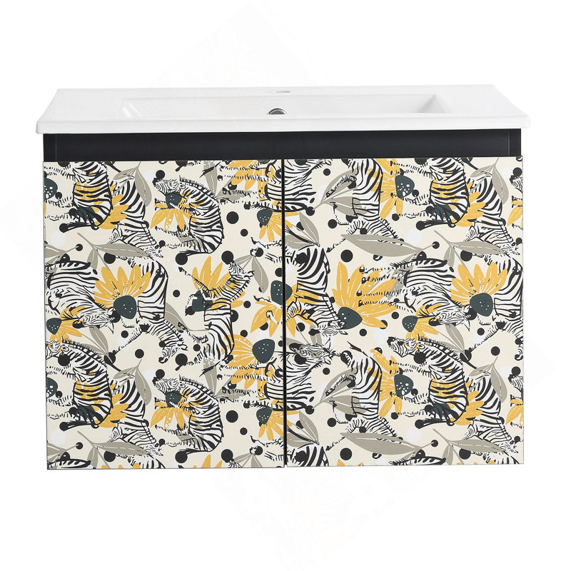 Meuble-lavabo mural 24 po avec lavabo en céramique
