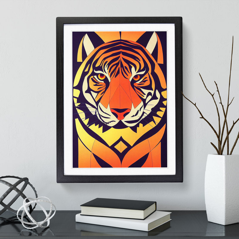 Tiger No.1 Abstract - Framed Print, Black Framed