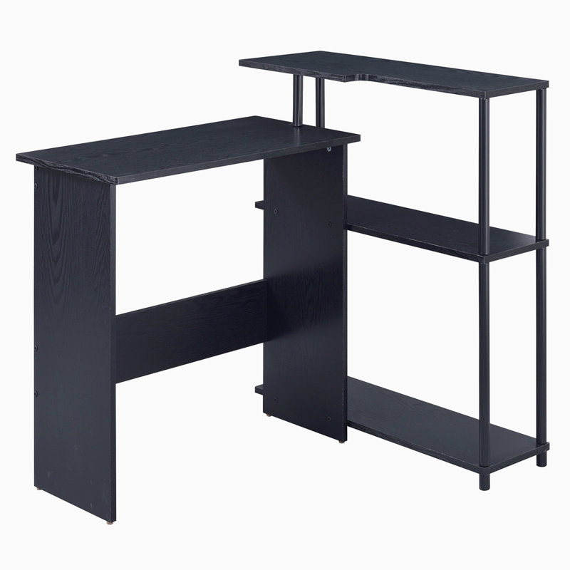 Bureau avec bibliothèque, Noir, noir, noir, noir