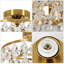 Gold Elegant Luxury Crystal Flush Ceiling Light