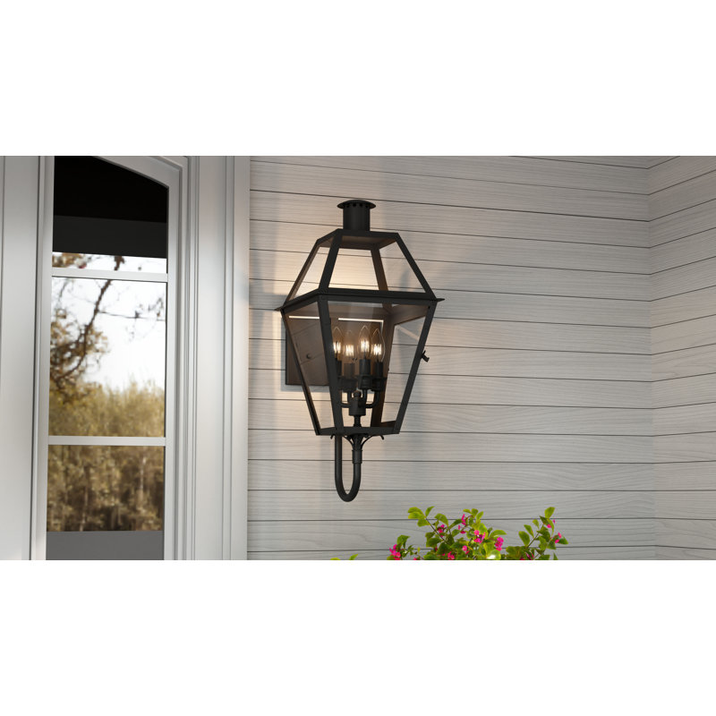 Mitcham Earth Black Outdoor Wall Lantern, 29.5" H x 13.5" W x 15.75" D, 4 Lights