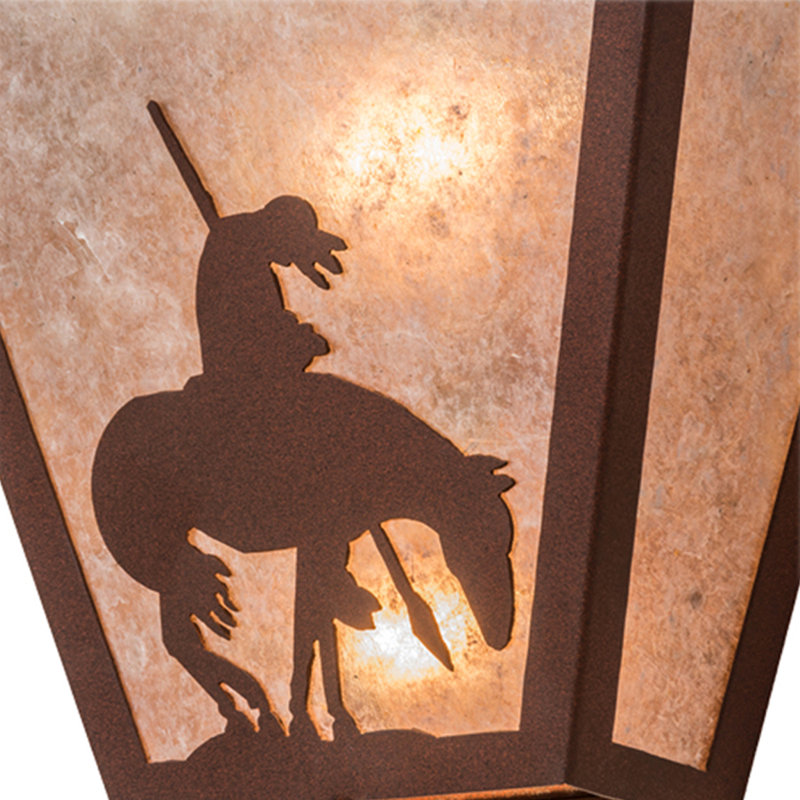 2 - Light Flush Mounted Sconce, Red Rust
