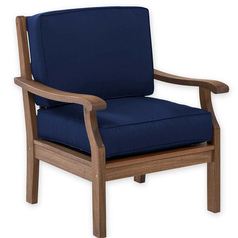 Claremont Eucalyptus Outdoor Lounge Chair, Midnight Navy