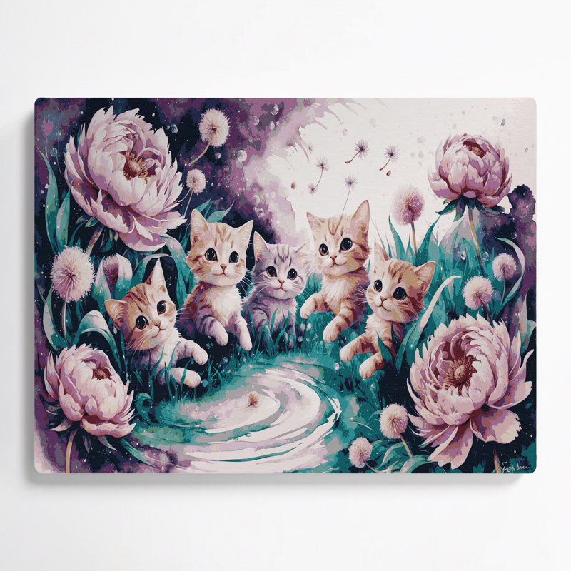 «Cats Toybob», art mural en métal beige, H 12 po x l 18 po