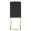 Ensemble de deux chaises d'appoint de salle à manger rembourrées en cuir noir et or-977658867-977658877