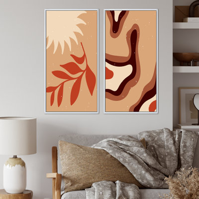 «Vintage Botanical Leaves I», ensemble de 2 reproductions