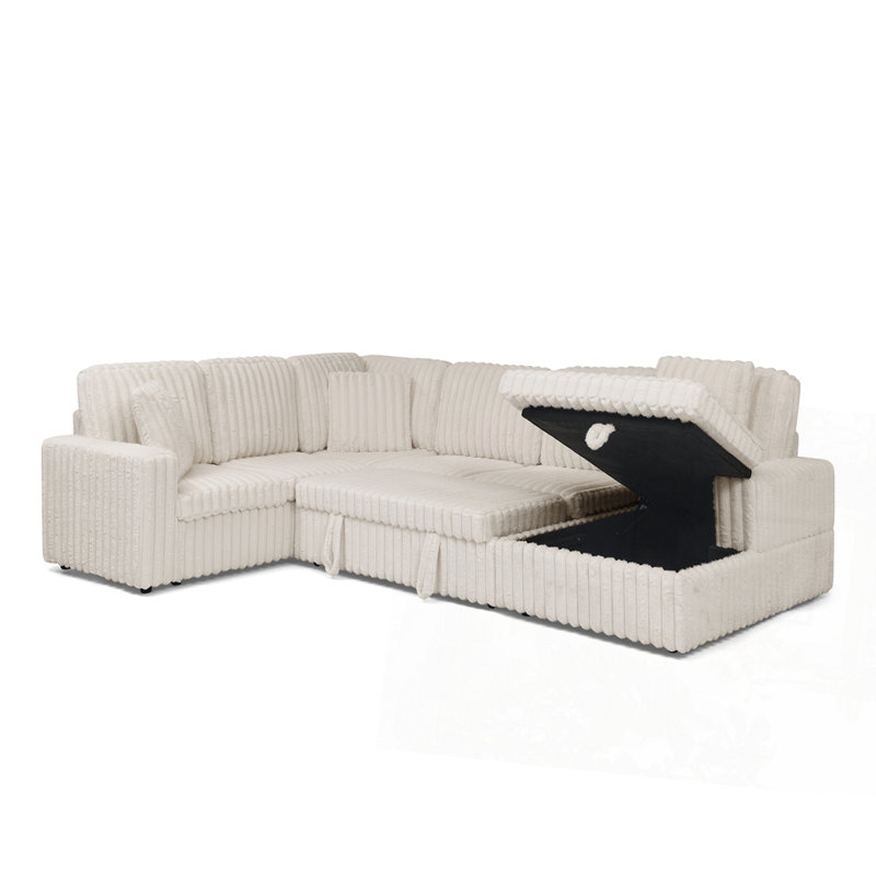 Canapé en velours Corduroy, Beige