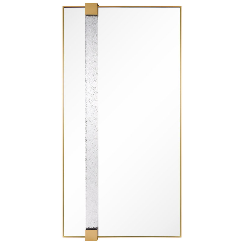 Gleaming Horizon 40"x80" Silver Mirror with Gold Iron Frame