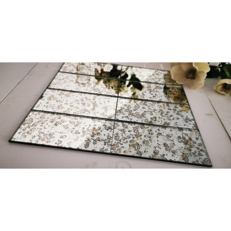 Reflections 3 in. x 6 in. Diamond Grade Glass Mirror Beveled Peel & Stick Subway Decorative Kitchen & Bathroom Wall Tile