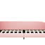 Lit plateforme tapissier simple avec tête de lit et lit rose durable-1010932379