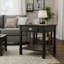 Table d'appoint en bois noir avec tiroirs