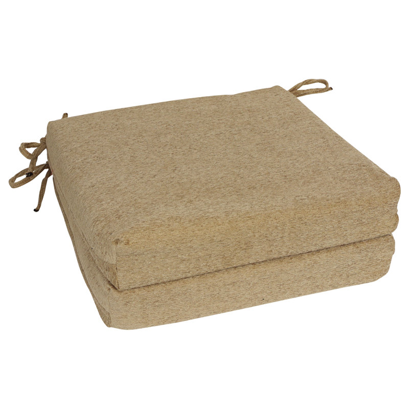 20-Inch By 19-Inch Jacquard Chenille Chair Cushions, Tan