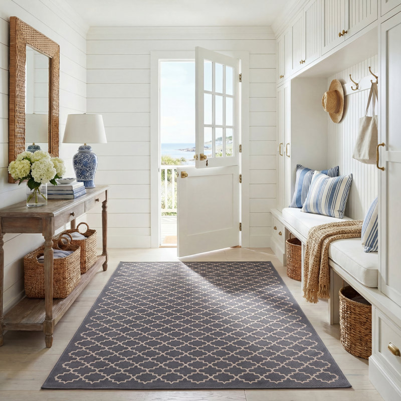 Herefordshire Performance Geometric Indoor/Outdoor Area Rug, Rectangle 5'3" x 7'7"