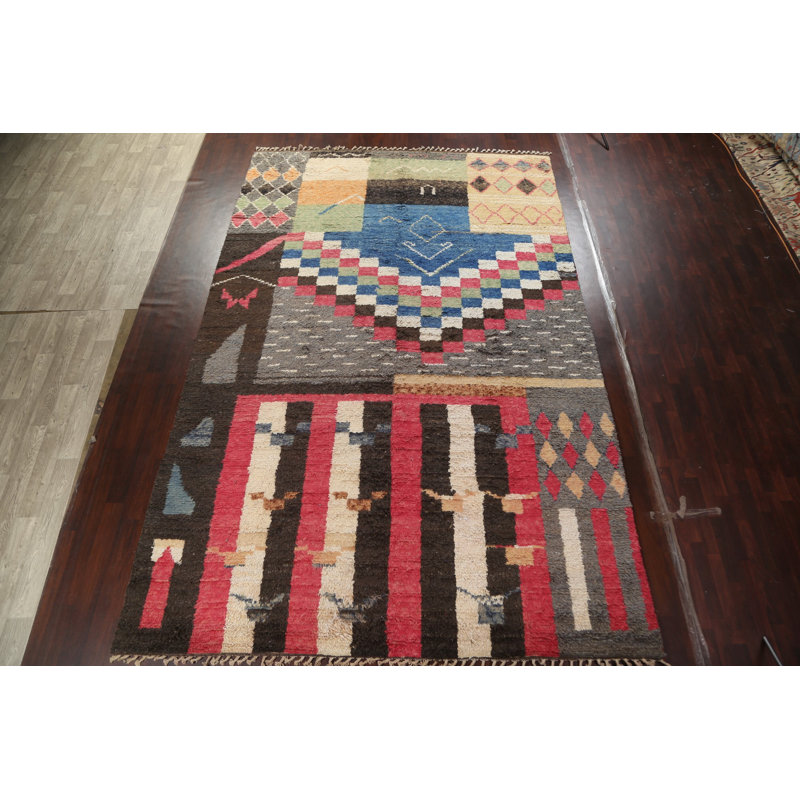 Tapis marocain abstrait noué à la main 10 x 15