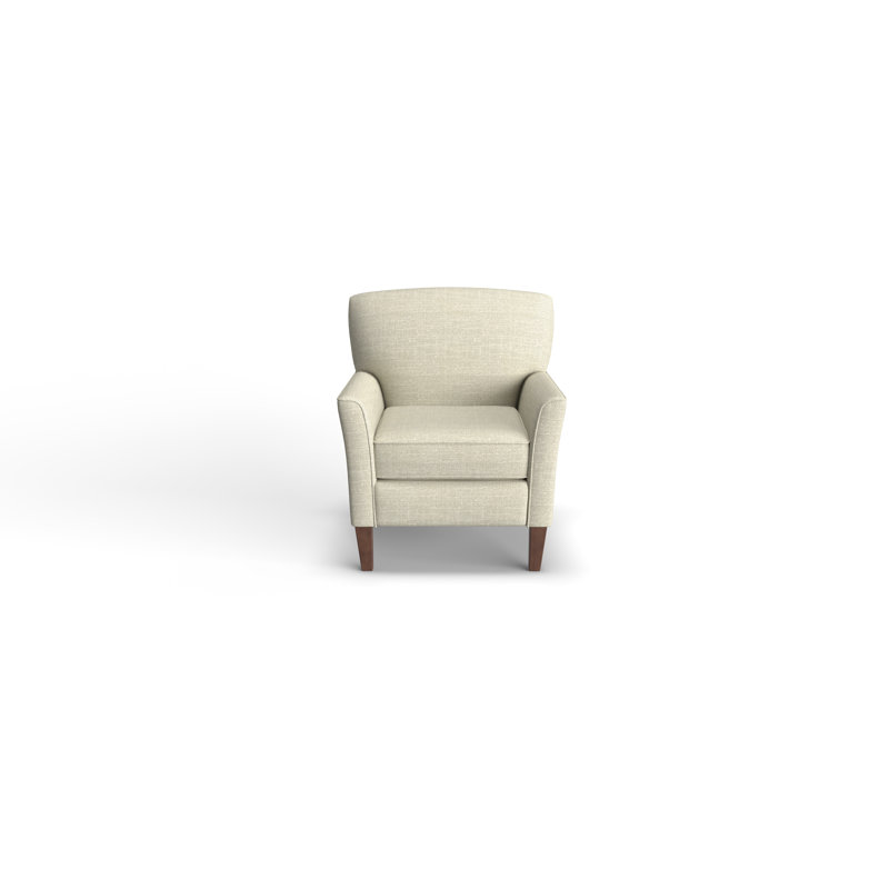 Fauteuil de 33 po de large Shirleyann, Noyer foncé, Mélange de polyester beige