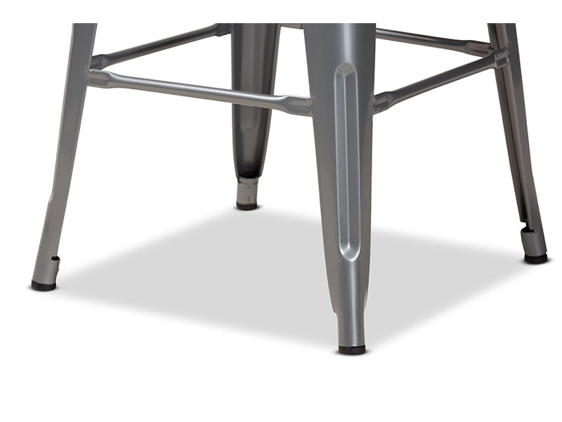 Karynn Counter Stool with Metal Frame, Gray