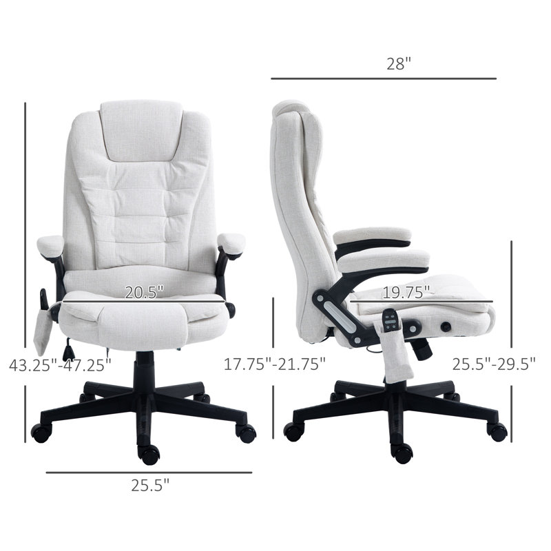 Fauteuil de massage avec chauffeur, Blanc, crème, 17.75"