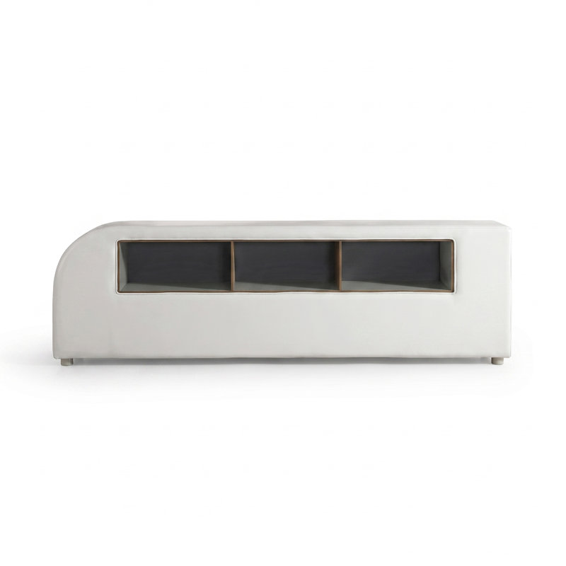 Bibliothèque rembourrée à 3 tablettes l 88,3 "x H 22,8" Jalya