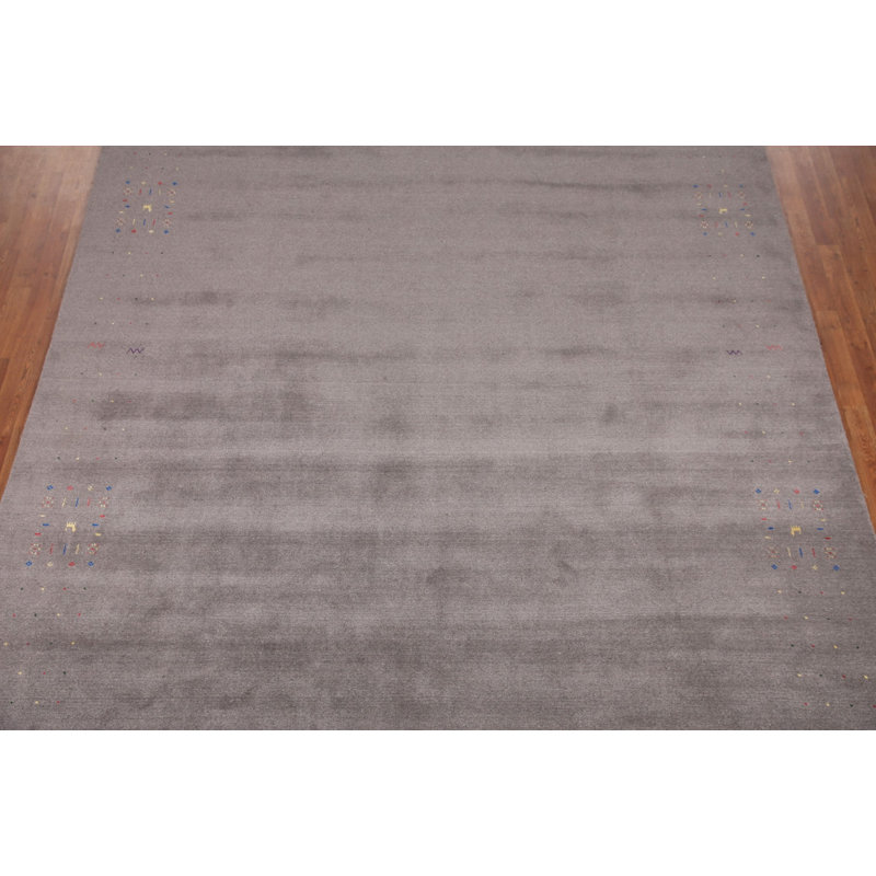 Tapis tribal gris Gabbeh 9 x 12