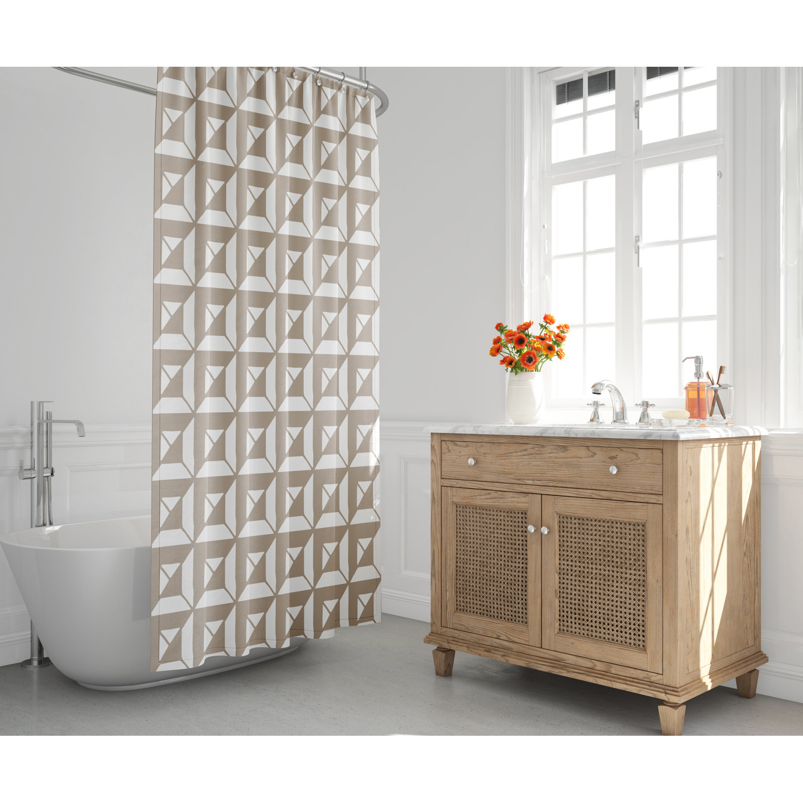 Polyester Shower Curtain, Beige