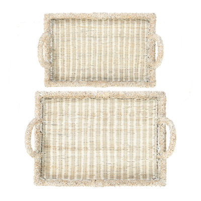 Esai Wicker Tray - Set of 2