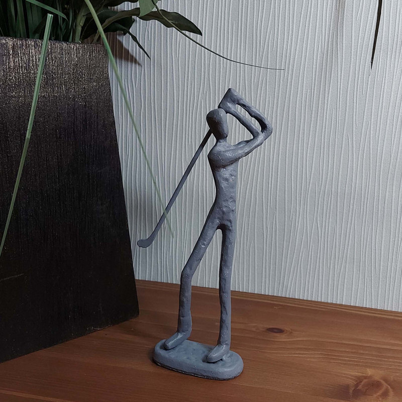 GOLFER Iron Figurine 19cm, Grey Shimmer