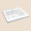 24'' W X 22'' D Solid Surface Vanity Top Single Sink Resin Stone Countertop Drop-in Rectangular White Top with Pre-drilled Faucet Hole & Centre Drain