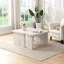 Table basse en forme de L, 48,18 x 23,03 et 35,43 x 31,49 pouces, blanc, pour la salle à manger, le jardin, la structure, facile à nettoyer, blanc, amovible, Beach House et Breezy