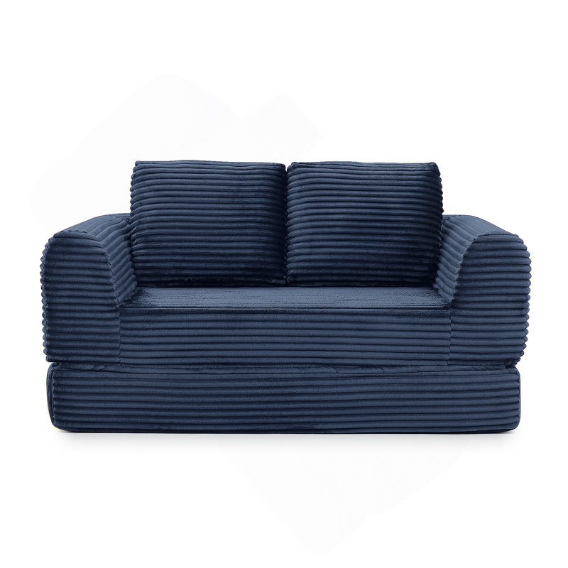 Boneless 2-In-1 Folding Convertible Sofa Bed With Pull-Out Function And Modular Design For Modern Living Spaces., Blue