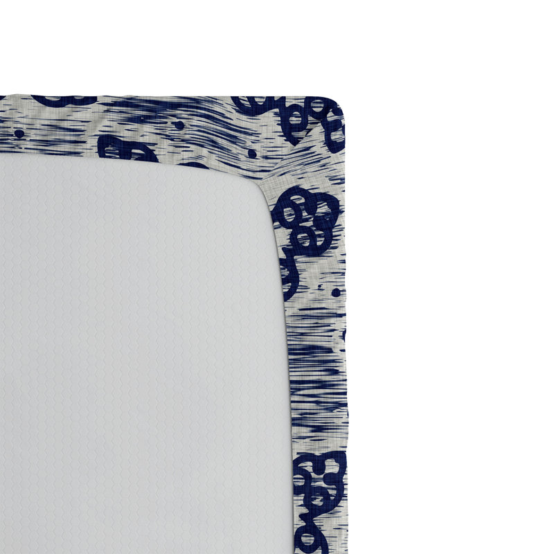 Drap-housse rustique Ambesonne, Violet foncé, bleu, blanc / floral, Drap-housse grand