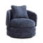 Fauteuil demi-tonneau pivotant 30 po avec revêtement en chenille et coussin de soutien-1300407869
