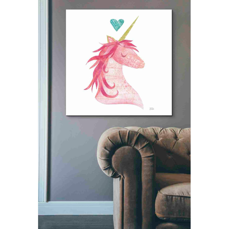 «Newberry Unicorn Magic I Heart» par Melissa Averinos, impression sur toile, H 37 po x l 37 po x P 1,5 po