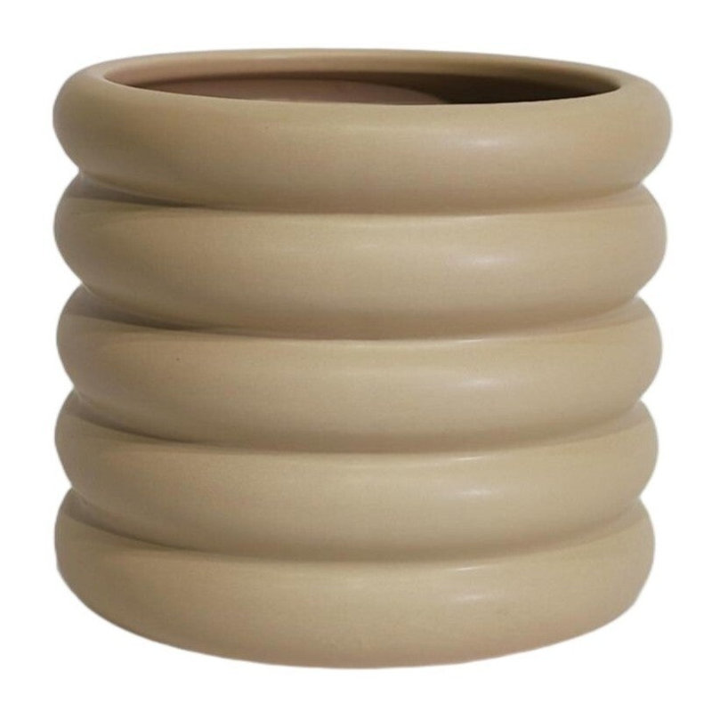 Pot anneaux mat taupe, H 5,7 po x l 6,7 po x P 6,7 po